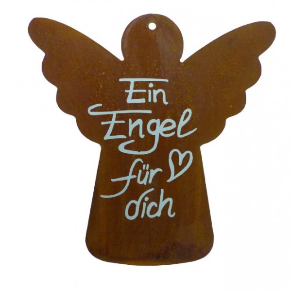 Edelrost-Tafel -Engel für dich- inkl. Beschriftung